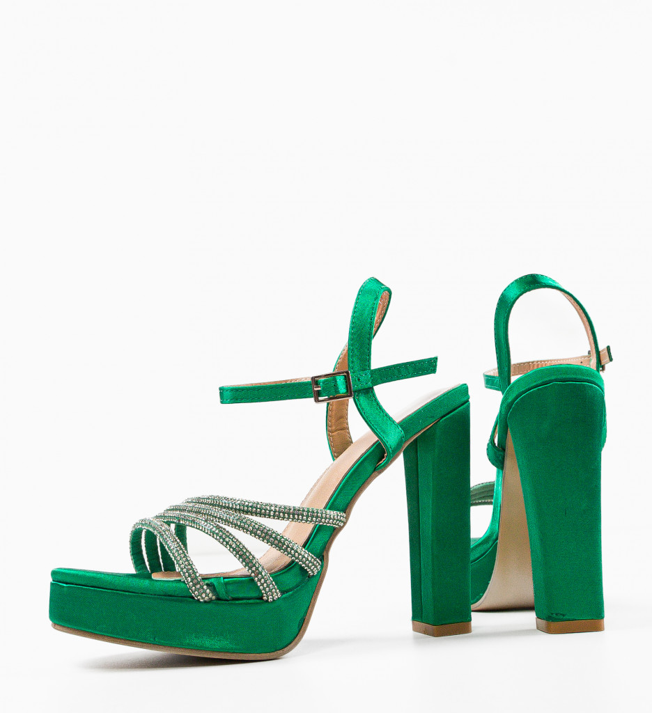 Sandale Lisbeth Verzi cu Toc Elegante - Stil Refinat - imagine 7