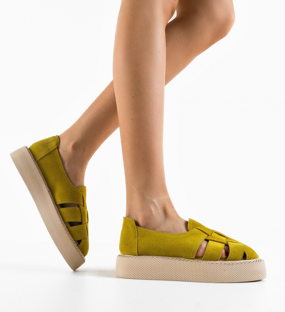 Pantofi Casual Anura Galbeni - Confort și Stil - imagine 3