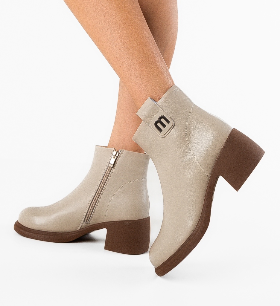 Botine Dama Bej Safta | Eleganță și Stil - imagine 3