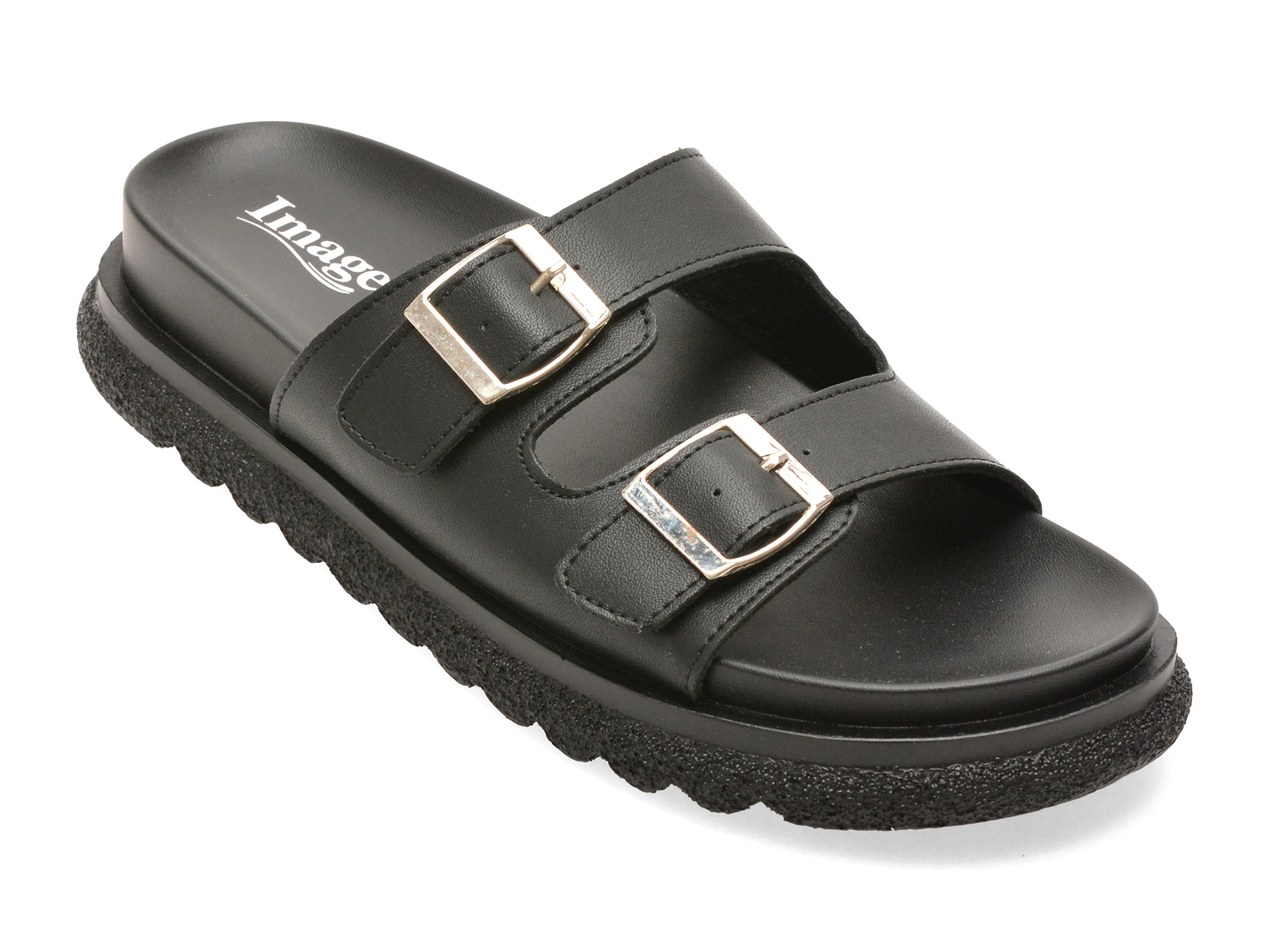 Papuci IMAGE Negri 912 Piele Naturală