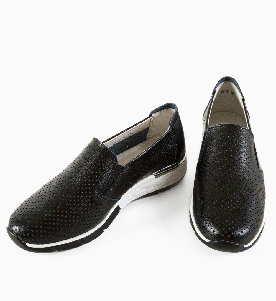 Pantofi Casual Pufine Negri - Confort Maxim - imagine 12