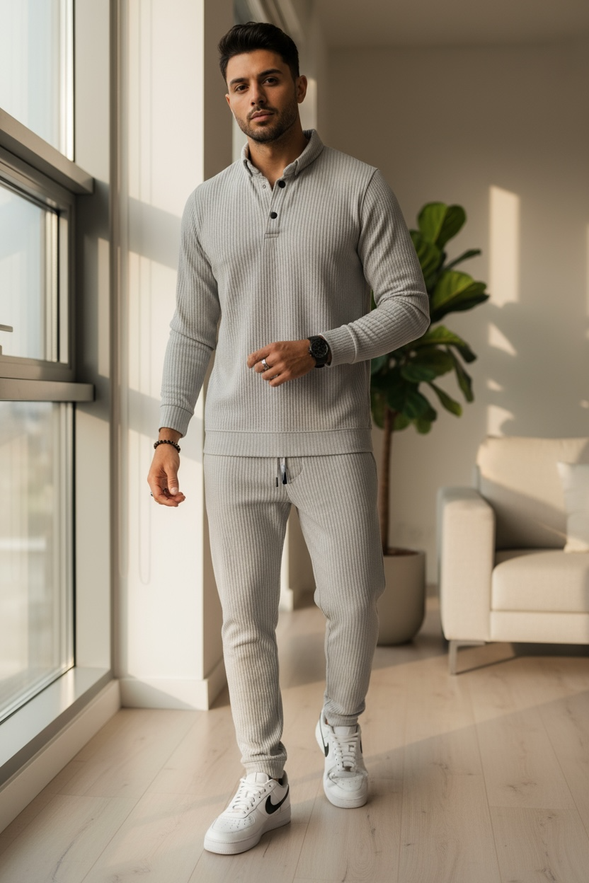 Trening Barbati Slim Fit Gri - Confort Premium