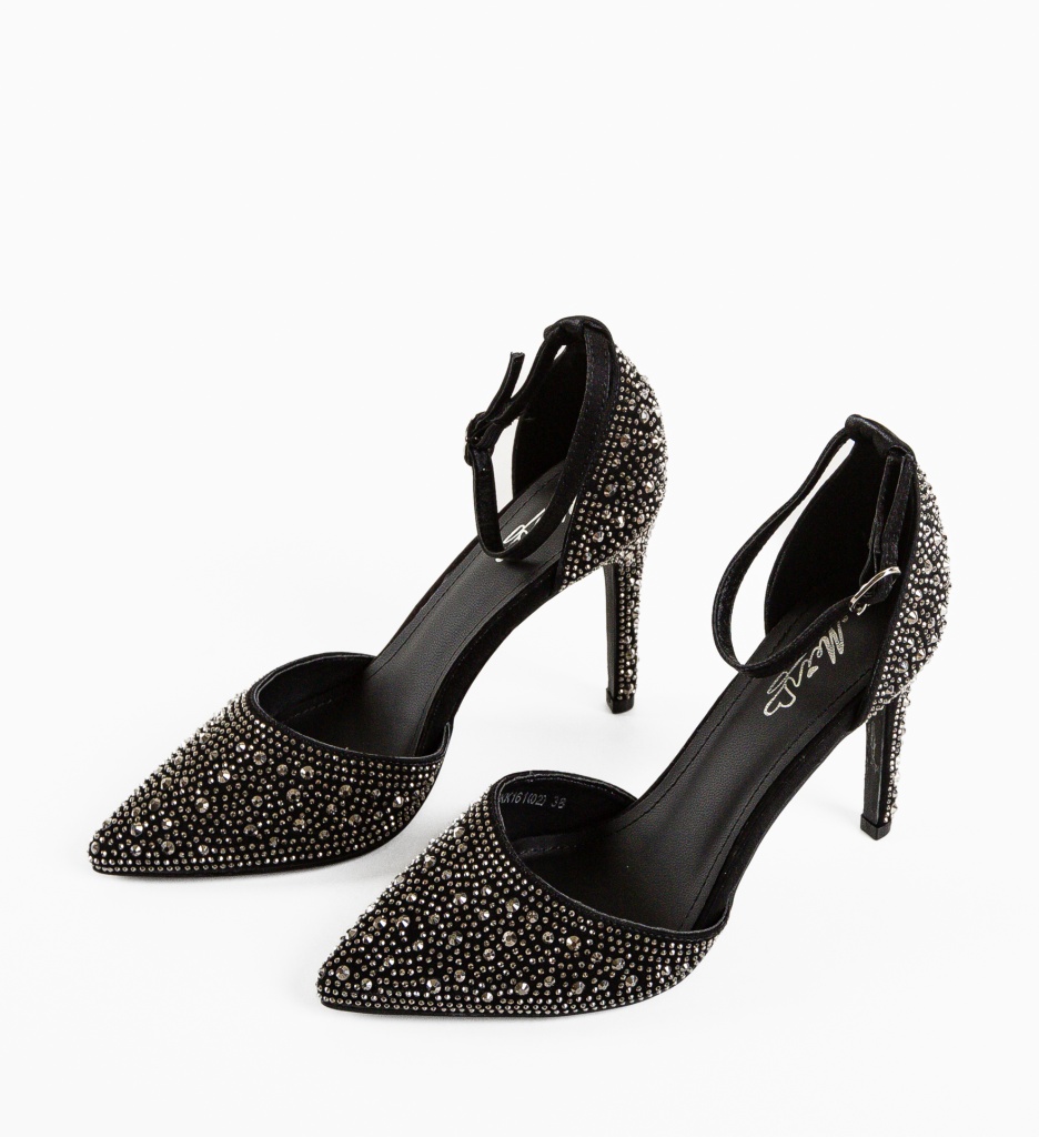 Pantofi Dama Hagato Negri cu Toc Elegant - imagine 6