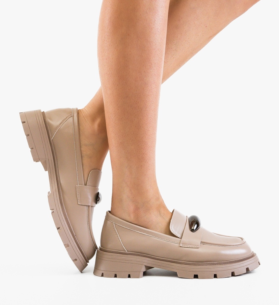 Pantofi Casual Dama Bej | Confort & Eleganță - imagine 3