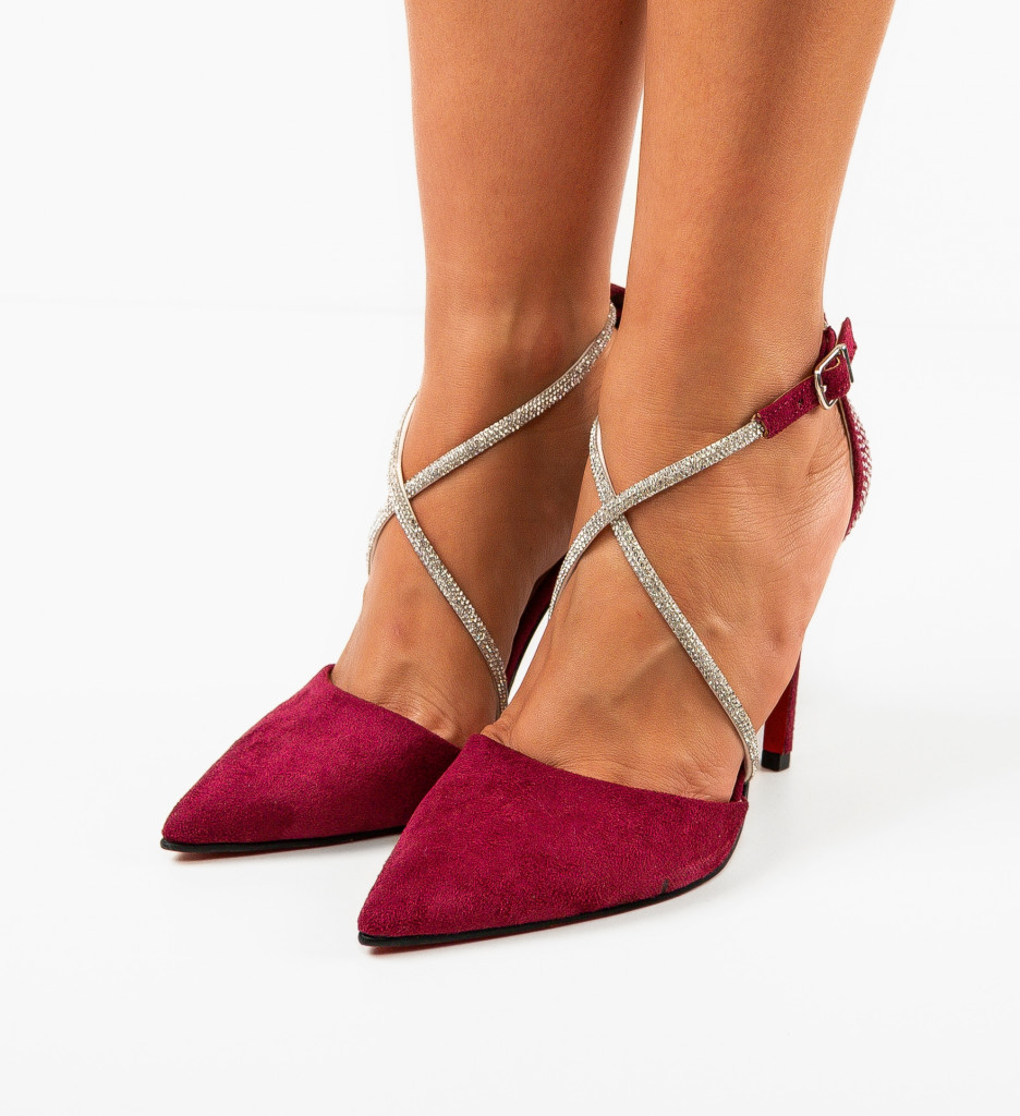 Pantofi cu Toc Roccala Fuchsia - Eleganță - imagine 3