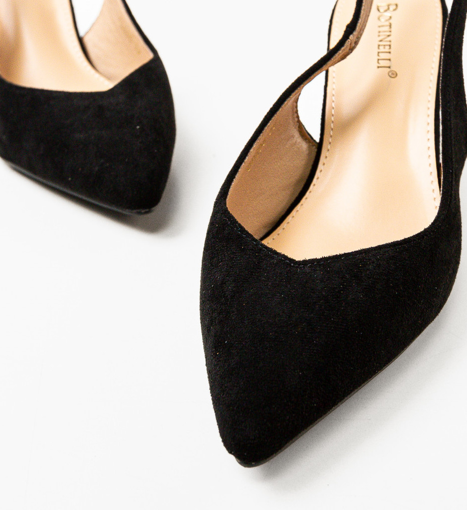 Pantofi dama Amdoryt Negri cu Toc Elegant - imagine 5