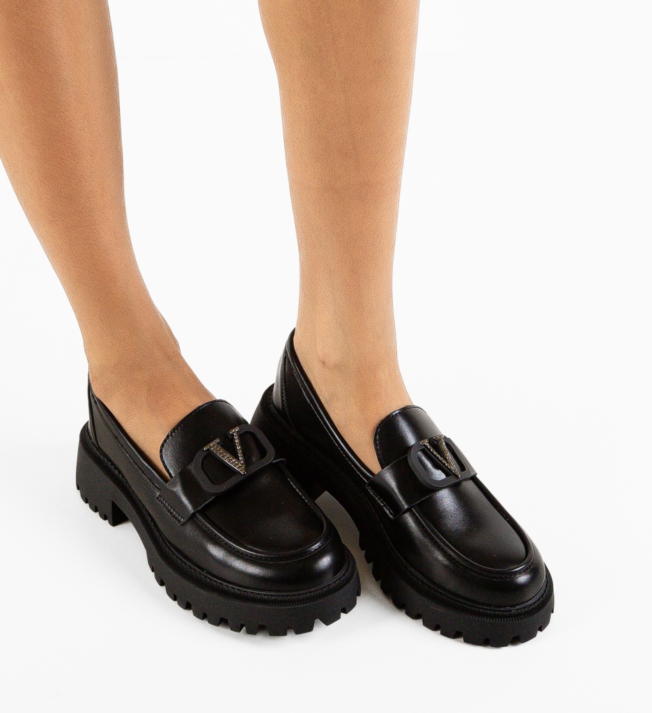 Pantofi Casual Dama Ejiro Negri | Confort & Stil - imagine 2
