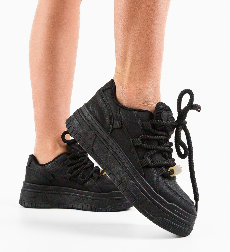 Sneakers Dama Negri Scec - Stil si Confort Urban - imagine 2