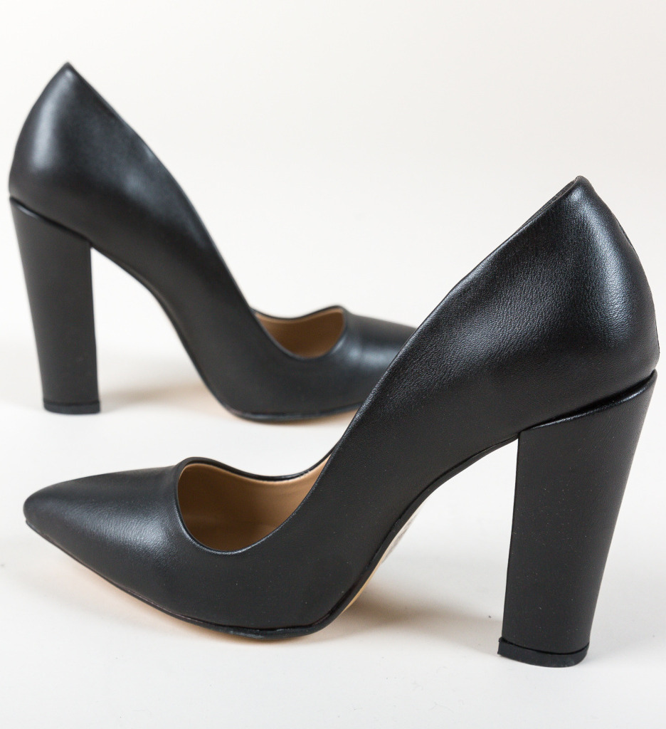 Pantofi cu Toc Sunshine Negri 3 - Stil Versatil - imagine 6