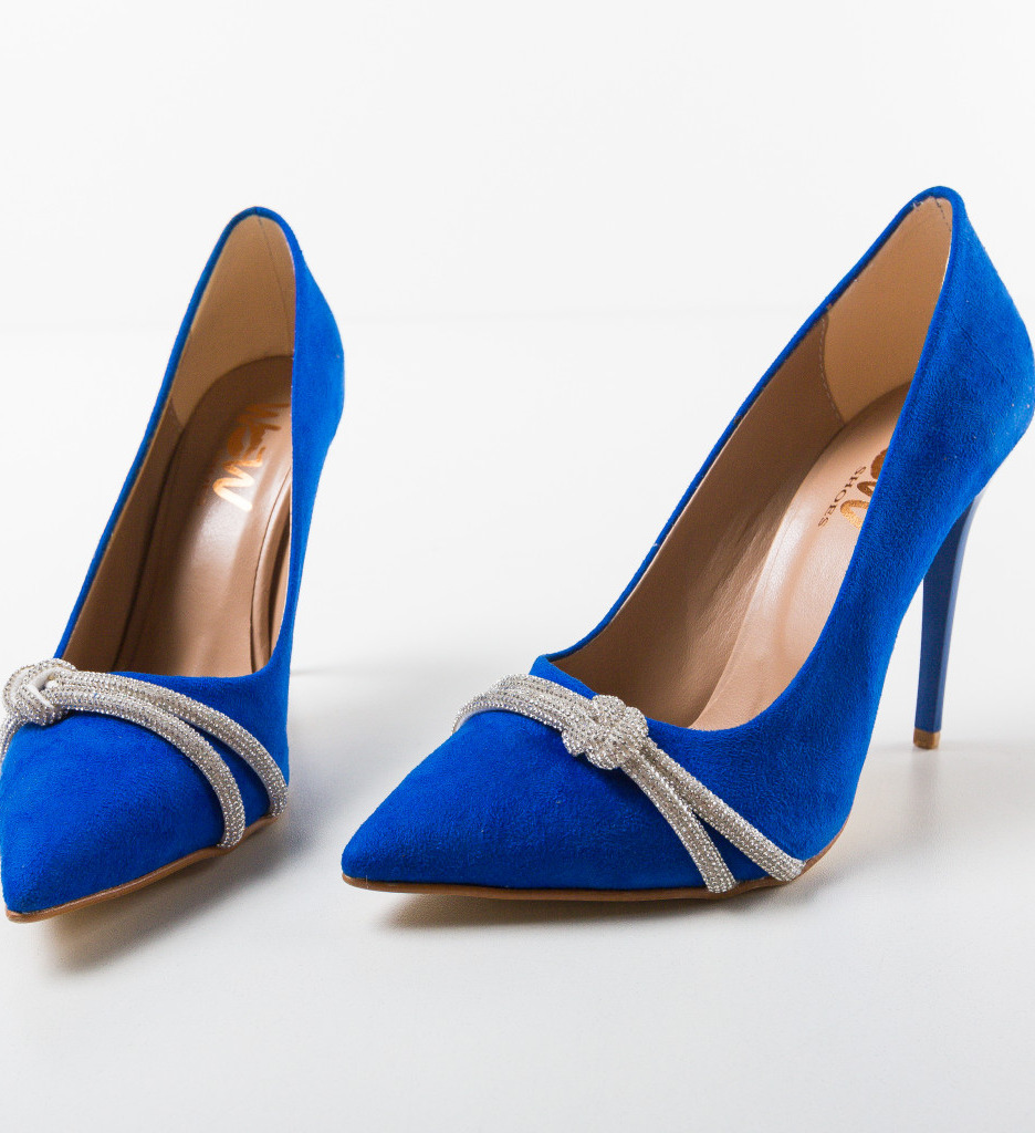 Pantofi Casette Albastre | Toc Stabil Elegant - imagine 7