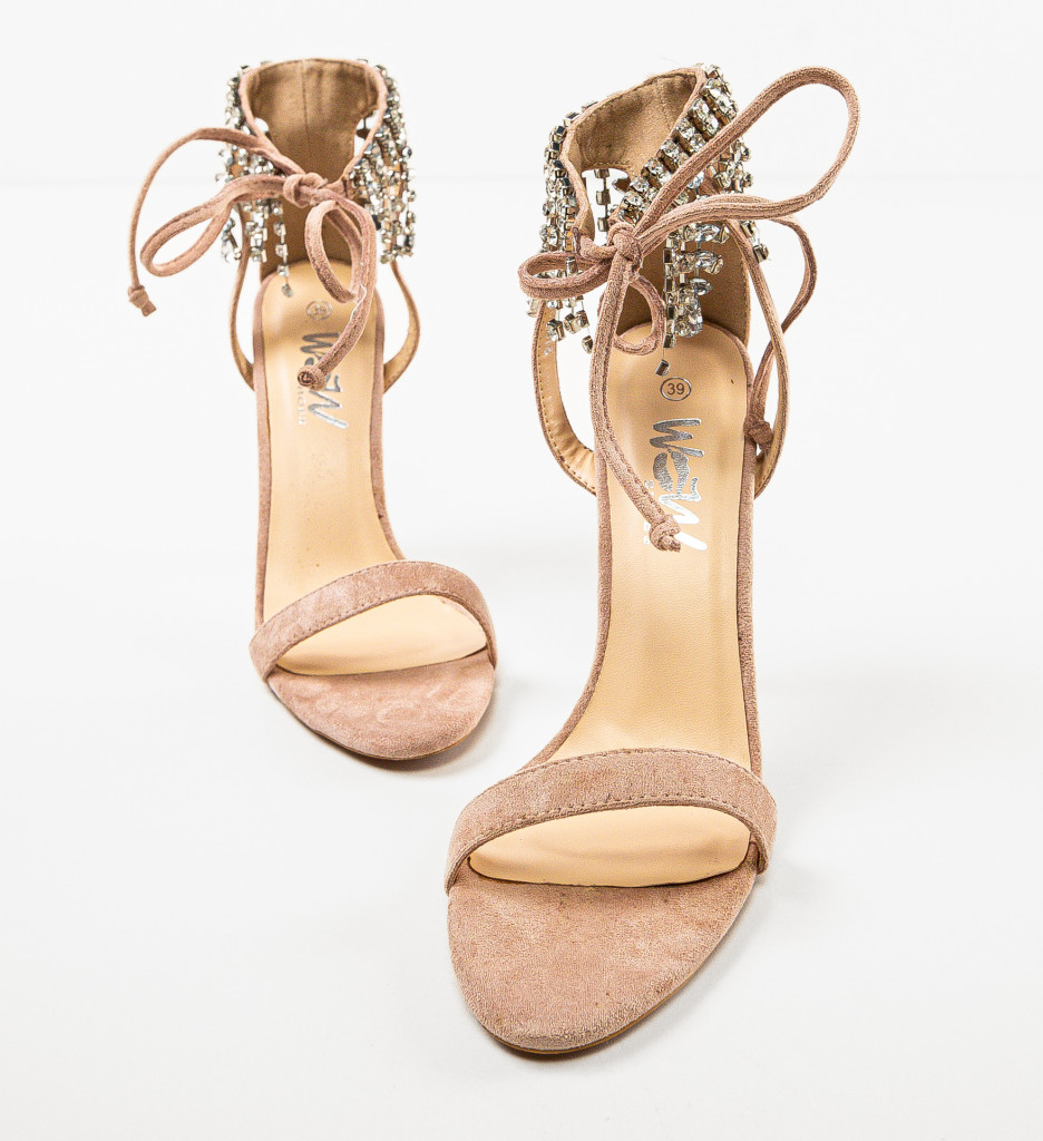 Sandale cu Toc Hexy Nude | Eleganță Asigurată - imagine 6