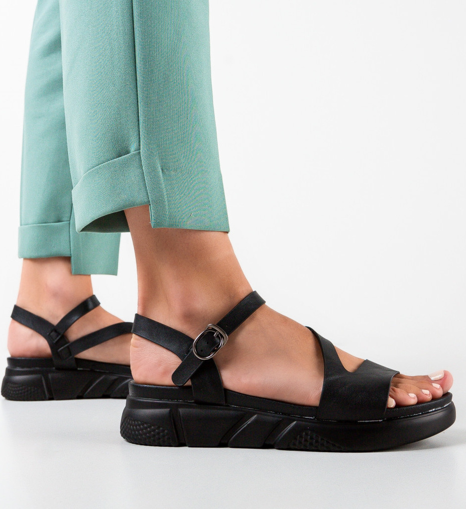 Sandale Dama Opru Negre - Elegante si Confortabile