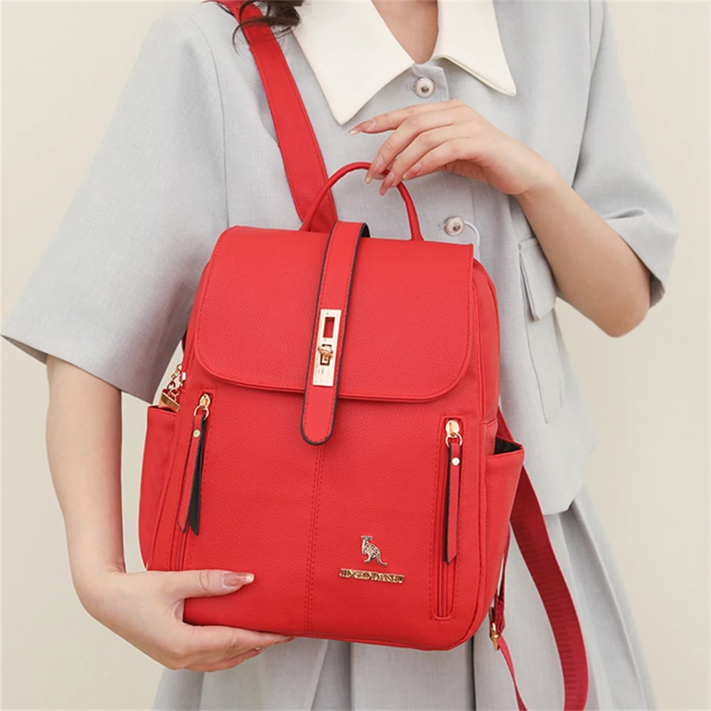Rucsac Dama Delis GT3035 Rosu Piele Ecologica - imagine 2