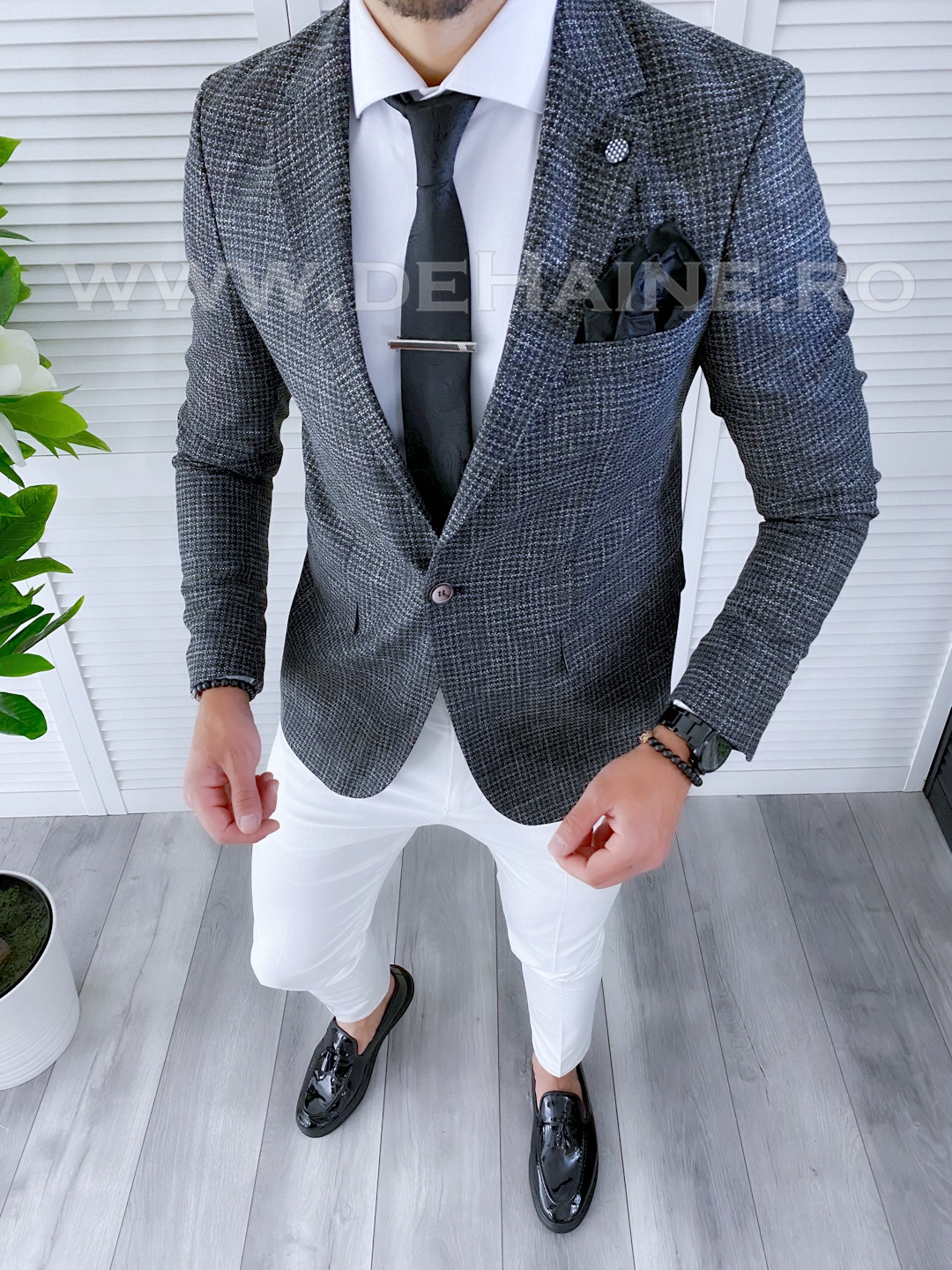 Sacou Barbati Bleumarin Slim Fit Versatil