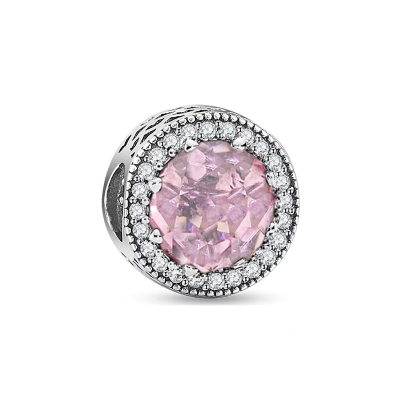 Charm Argint Amanda cu Zirconiu Roz