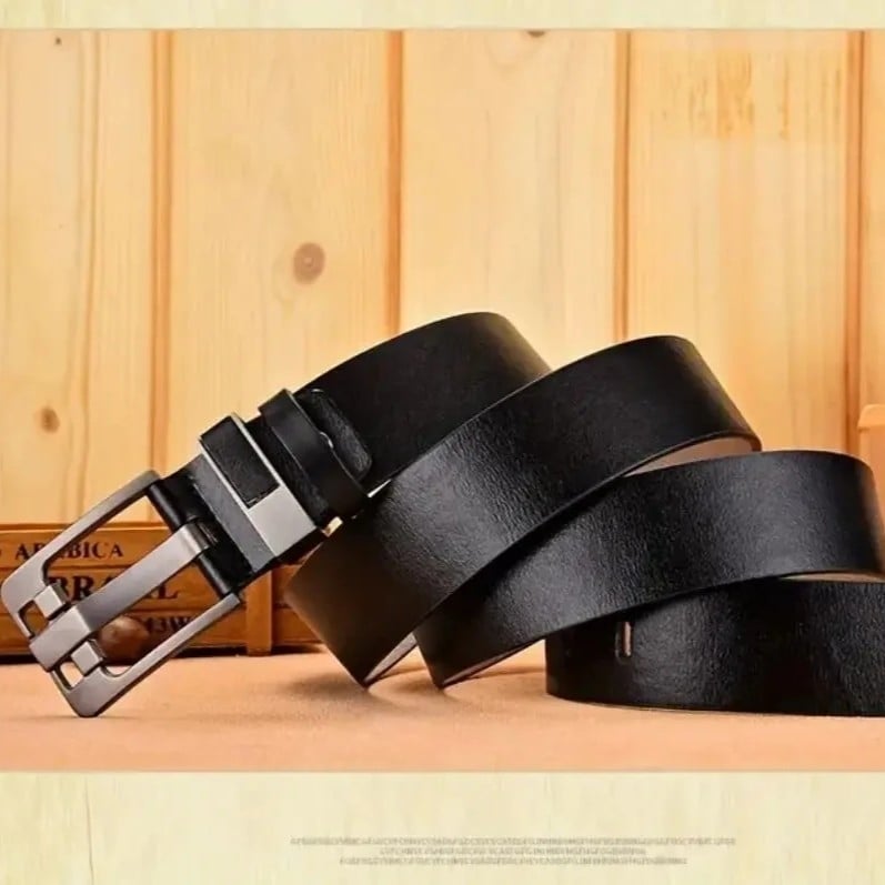 Curea Delis Piele Naturală Maro-Argintiu - imagine 3