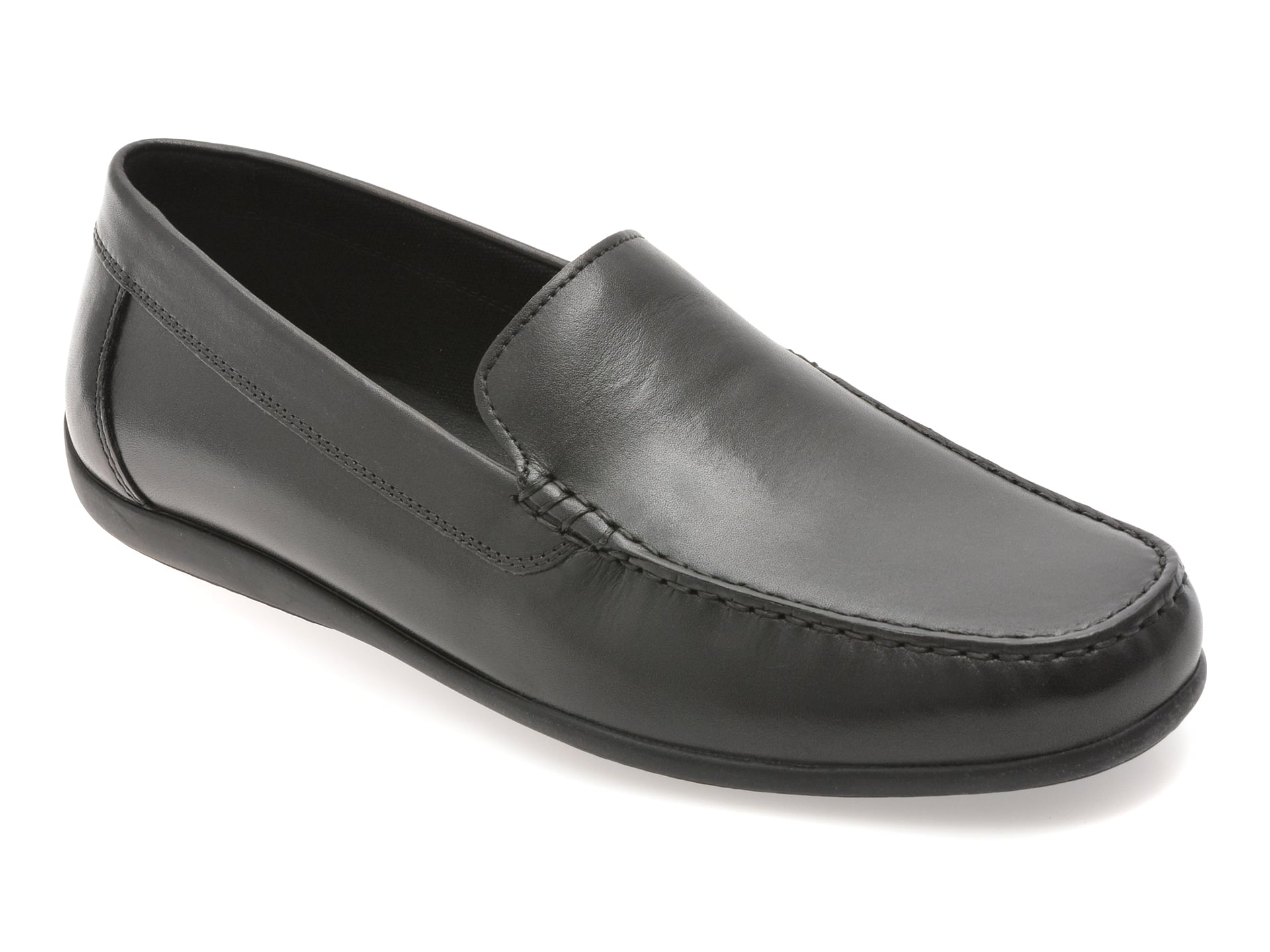 Mocasini Geox Negri din Piele Naturală