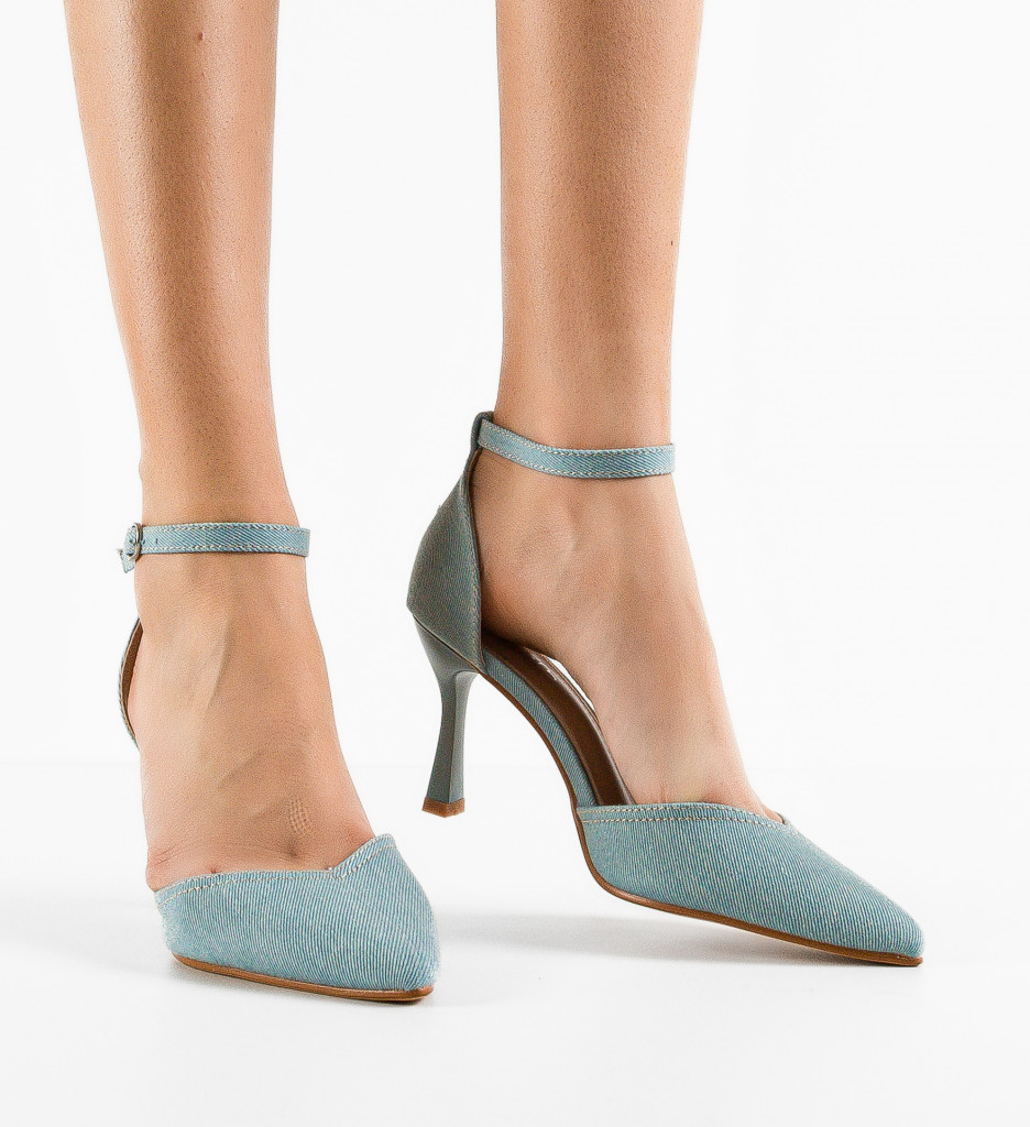 Pantofi dama Marja Albastri cu toc elegant - imagine 4