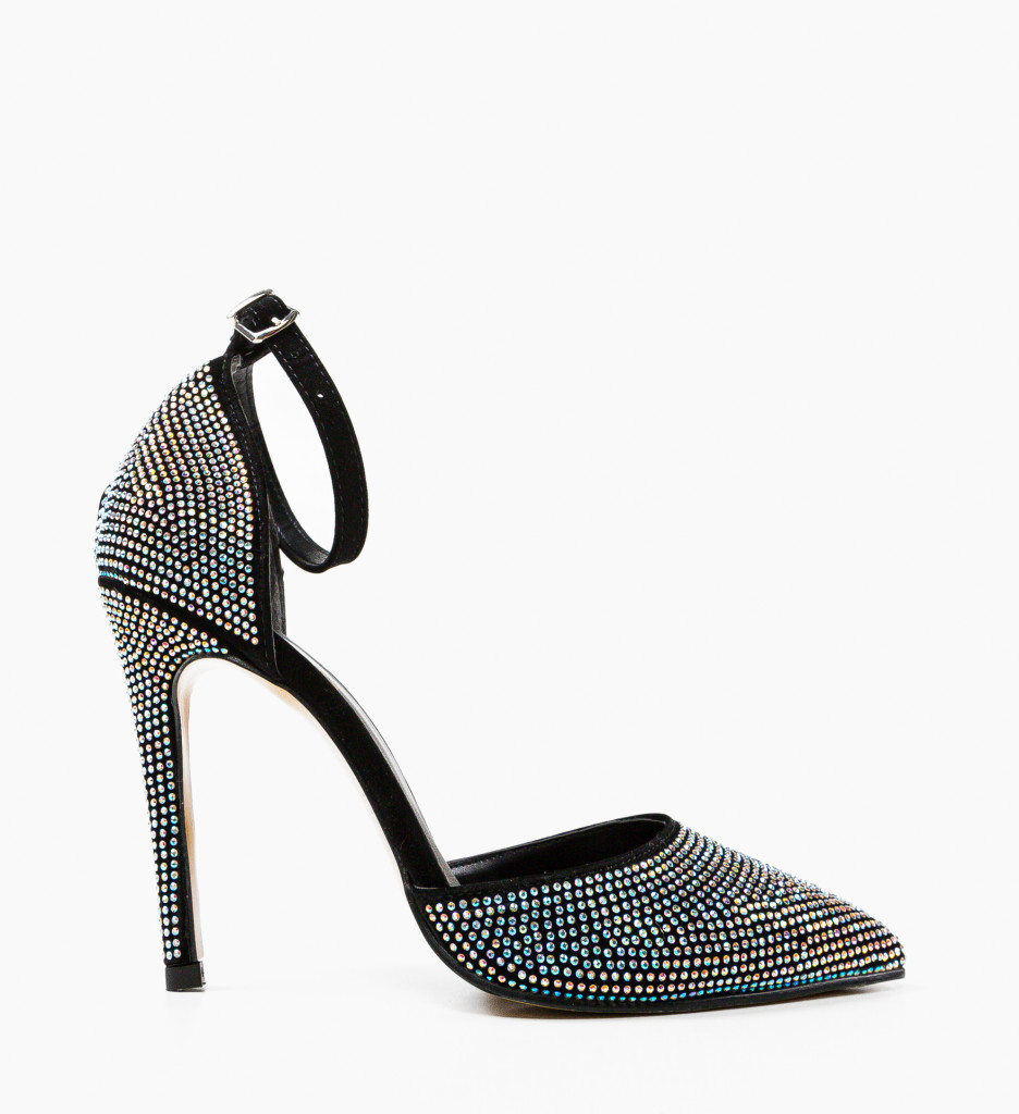 Pantofi Dama Uzinan Negri cu Toc Eleganți - imagine 4