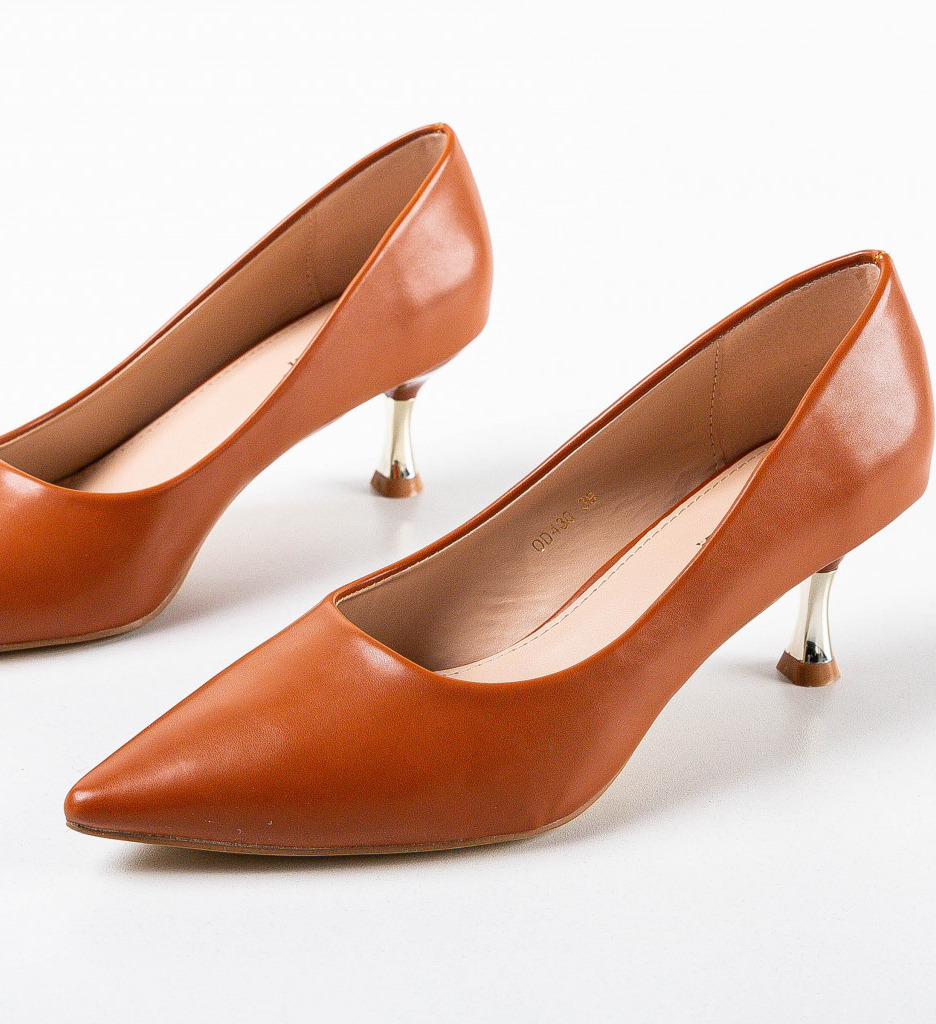 Pantofi Camel cu Toc Elegant - Stil și Confort - imagine 6