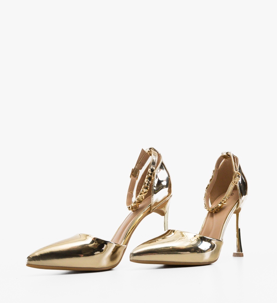 Pantofi dama Jajutra Aurii eleganți cu toc - imagine 4