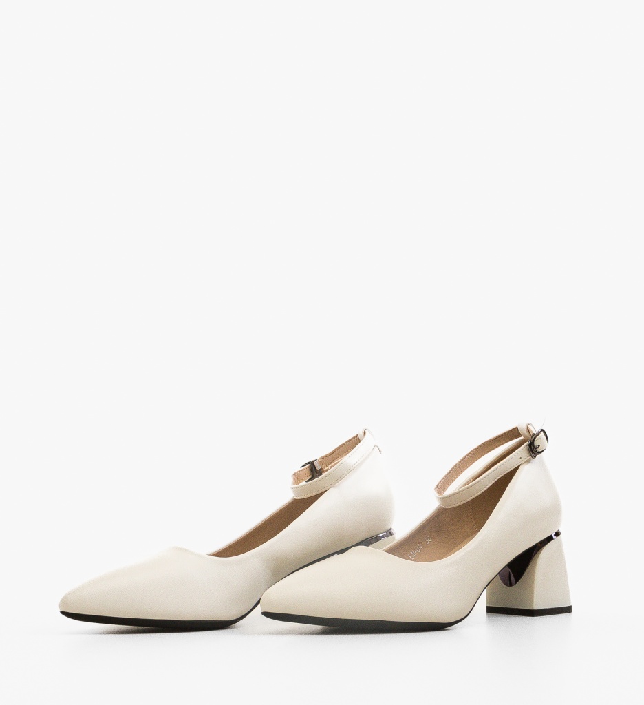 Pantofi Sakre Albi cu Toc - Eleganță și Stil - imagine 2