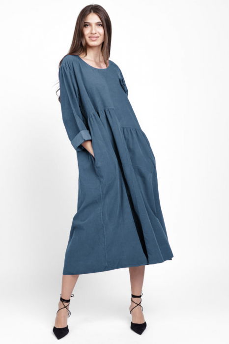 Rochie Catifea Reiată Shopika | Design Unic