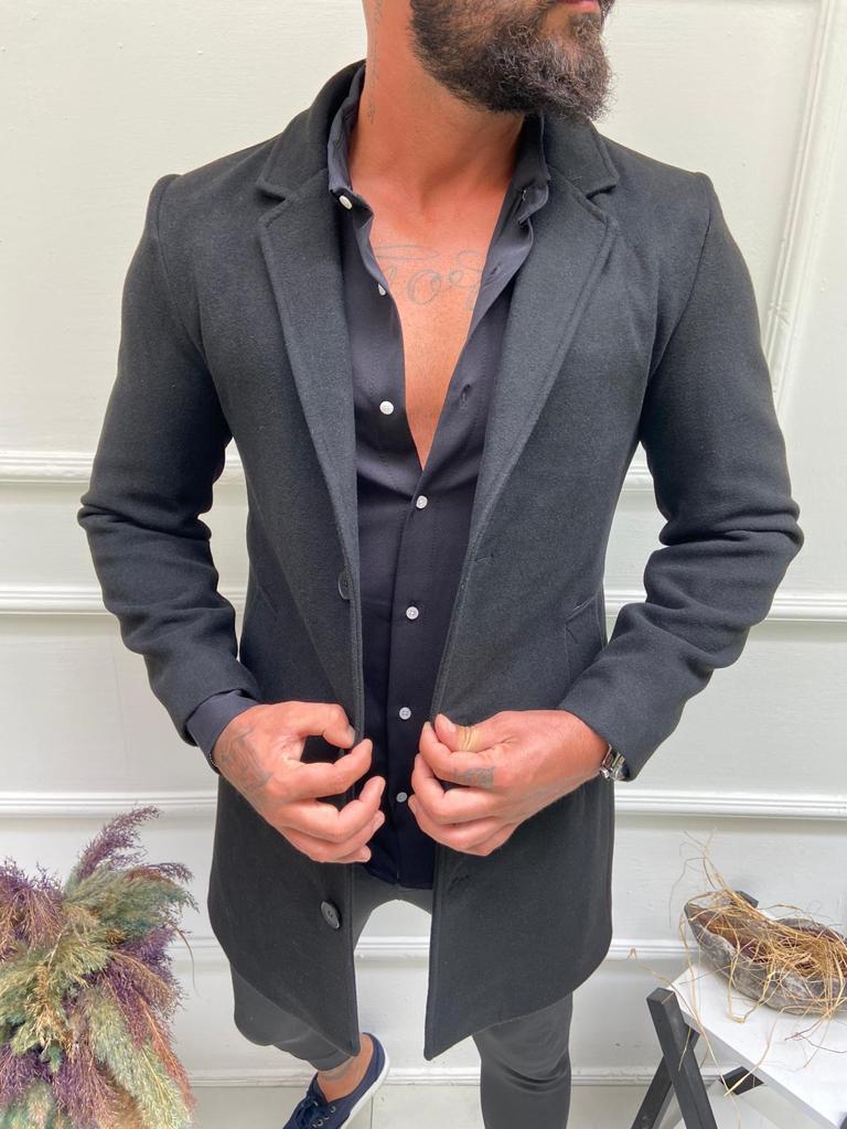 Palton Barbati Gri Inchis | Croială Slim Fit