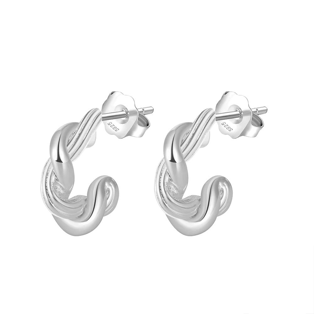 Cercei Argint 925 Delis - Model Împletit Elegant