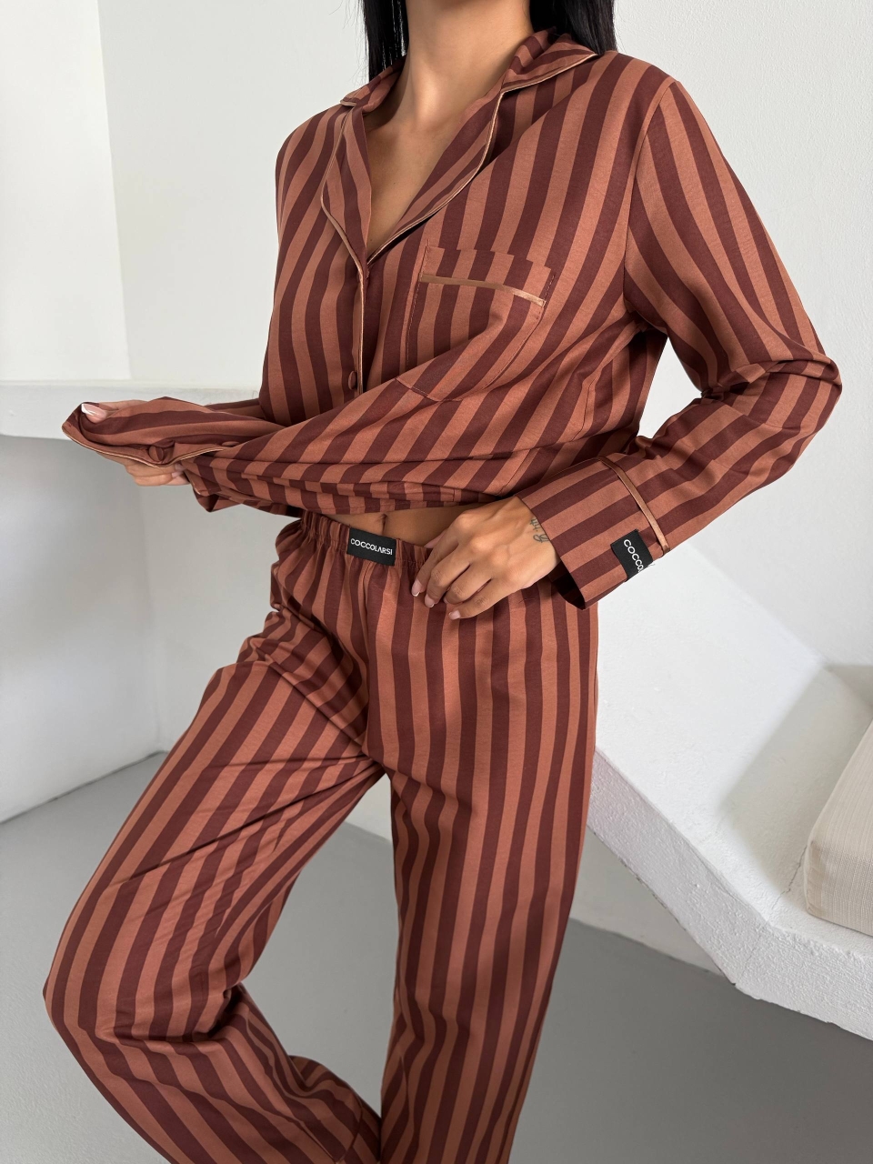 Set Pijama Dama Delis, 2 Piese, Satin Mat - imagine 4