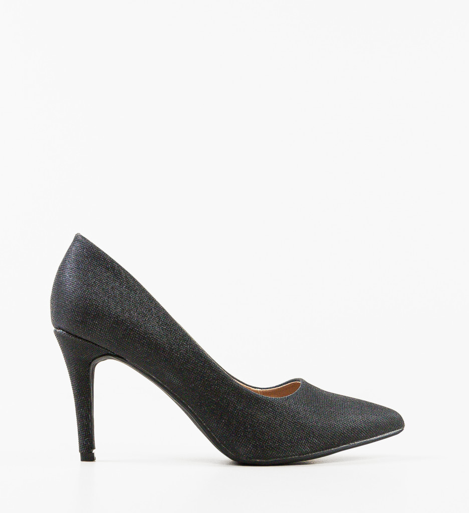 Pantofi dama Vaugh negri eleganți cu toc - imagine 4