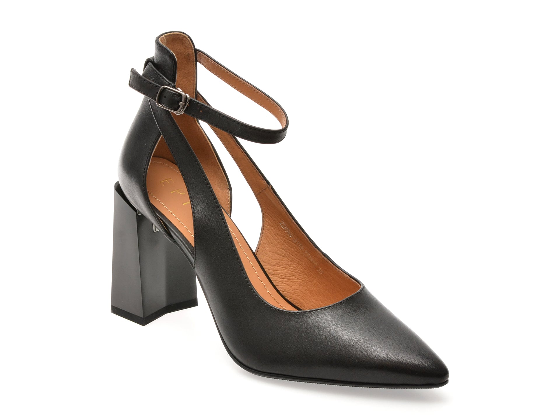 Pantofi EPICA negri din piele naturală - Eleganță