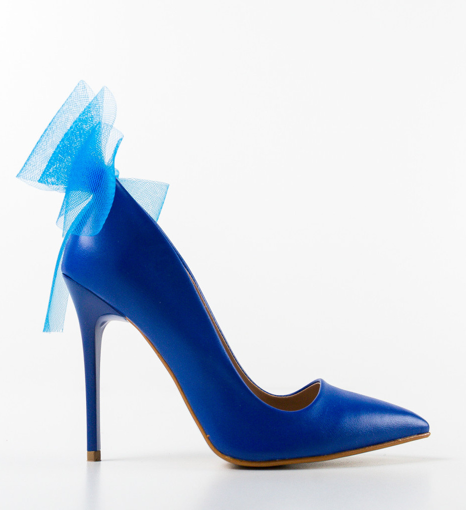 Pantofi dama Merlyn Bleumarin cu Toc Eleganți - imagine 5