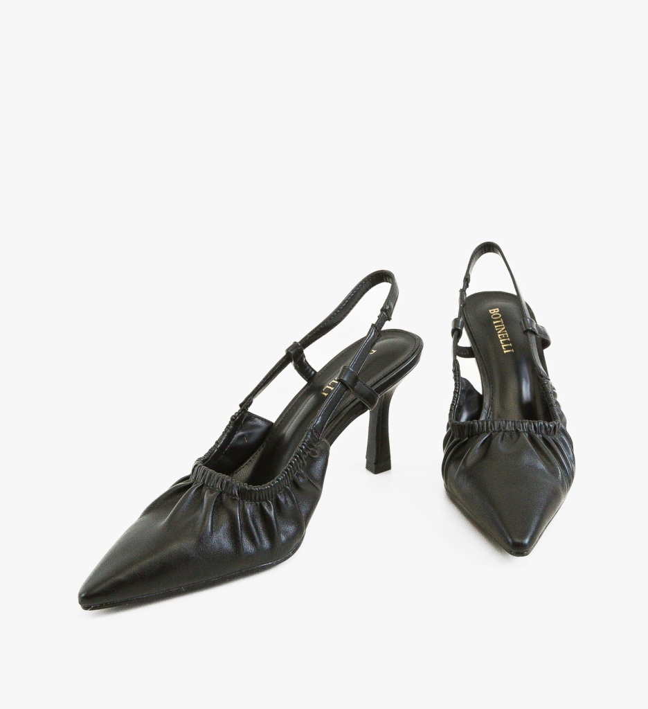 Pantofi dama Kuky negri eleganți cu toc - imagine 5