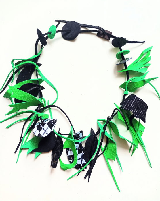 Colier Handmade Piele Naturală Asimetric Shopika
