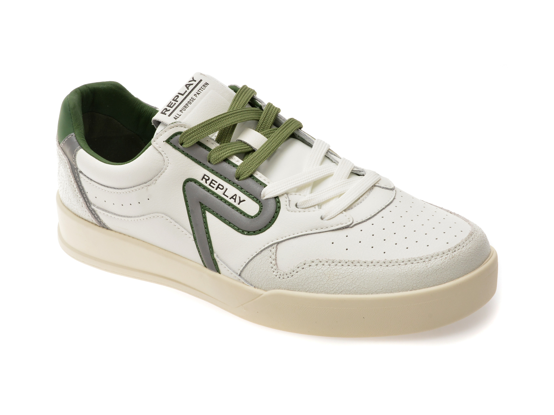 Pantofi Sport Replay Albi din Piele Naturală