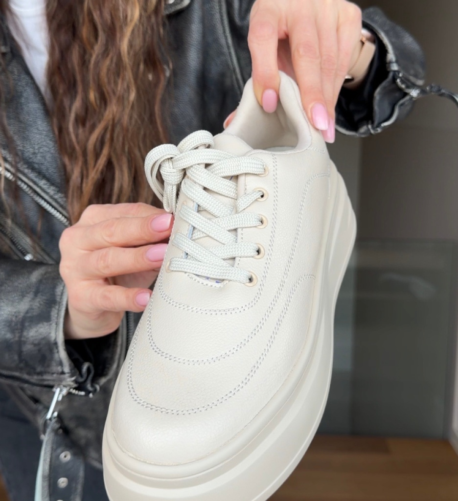 Sneakers Dama Bygdan Bej - Confort Urban - imagine 2