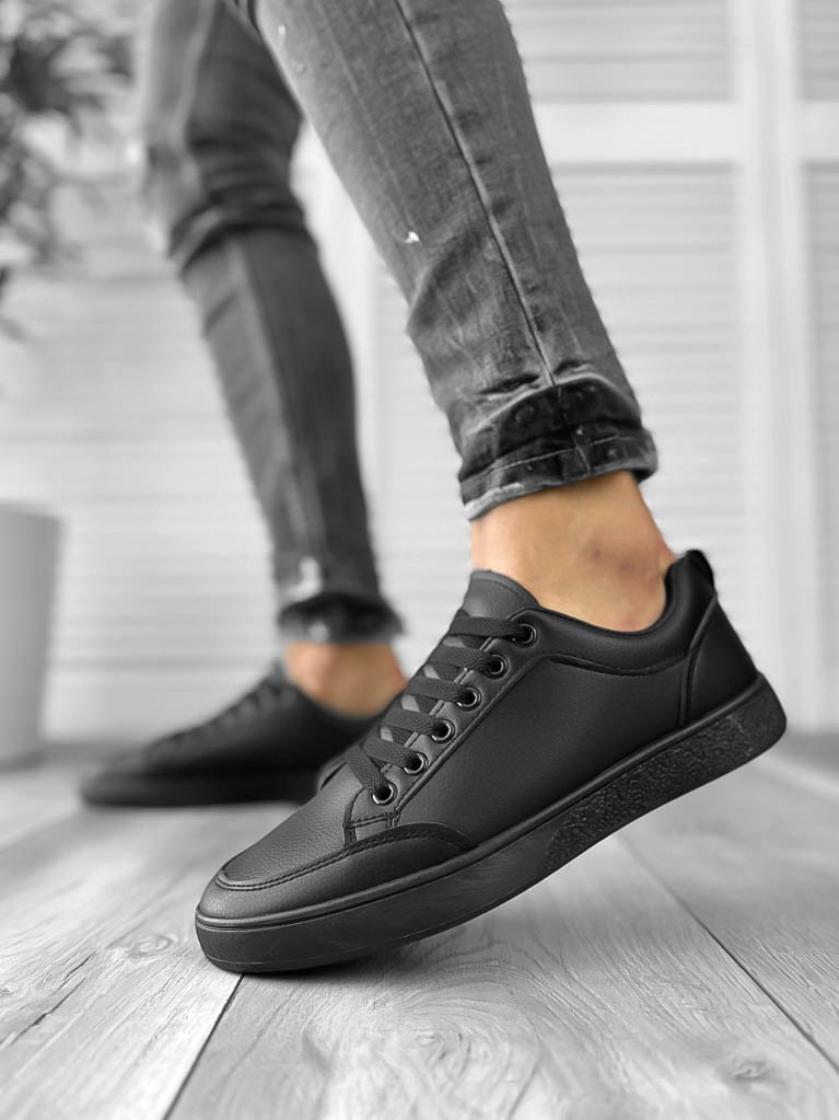 Adidași Bărbați Casual Negri din Piele Ecologică