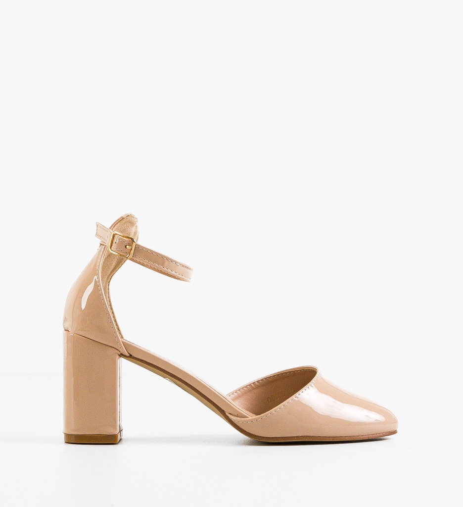 Pantofi Dama Peppre Bej cu Toc Eleganți - imagine 5