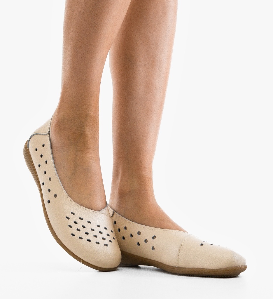 Balerini Dama Vanga Bej - Confort Casual - imagine 3