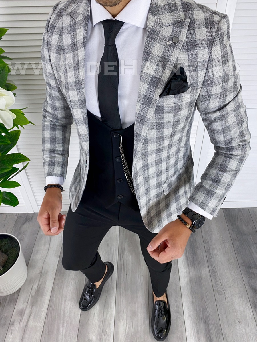 Sacou Barbati Carouri Slim Fit Elegant