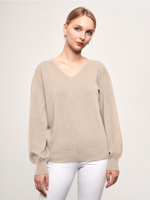 Pulover Shopika cu Mânufă Bufantă Elegant
