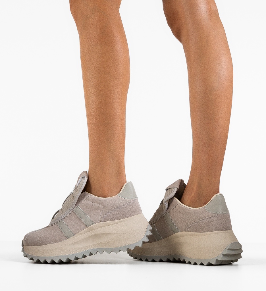 Sneakers Dama Yeasy Gri | Confort și Stil - imagine 3
