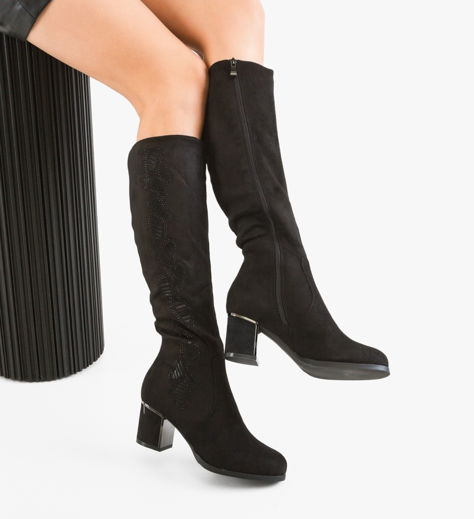 Cizme Poppe Negre Depurtat - Eleganță și Confort - imagine 2