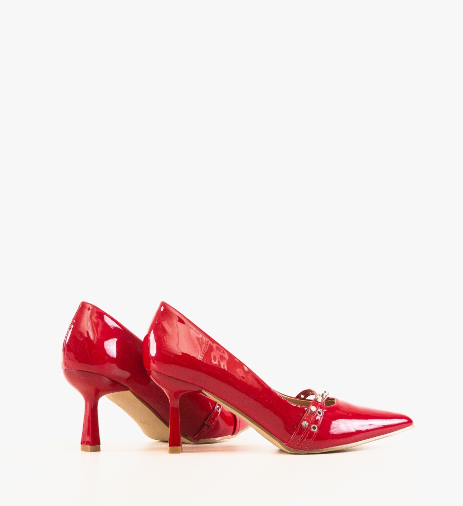 Pantofi Dama Mislav Rosii cu Toc Eleganți - imagine 4