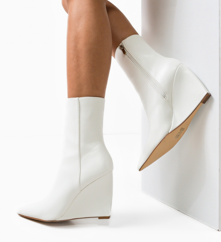 Botine Dama Delila Albe | Eleganță și Stil
