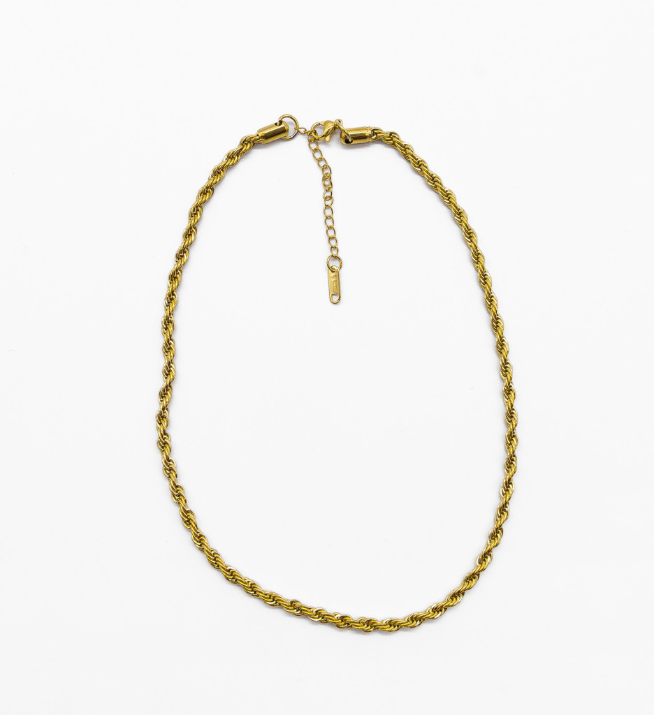 Colier Steel Auriu Elegant | Accesoriu Modern - imagine 4