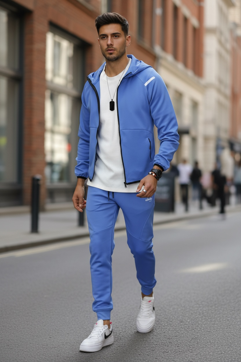 Trening Barbati Slim Fit Albastru Premium