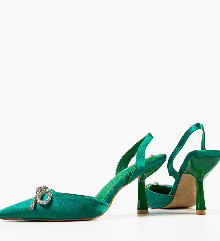 Pantofi Tsholofelo Verzi cu Toc Eleganți - imagine 8