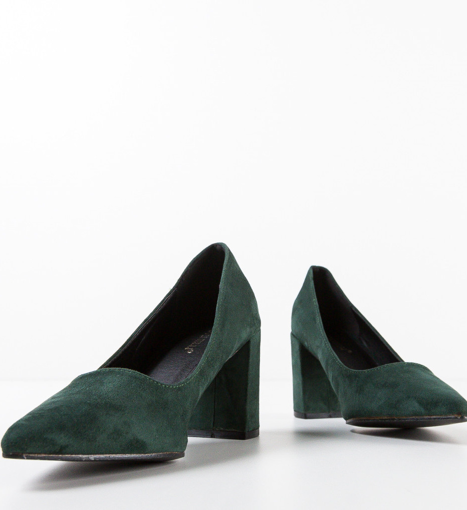 Pantofi Millington Verzi Eleganți cu Toc - imagine 7